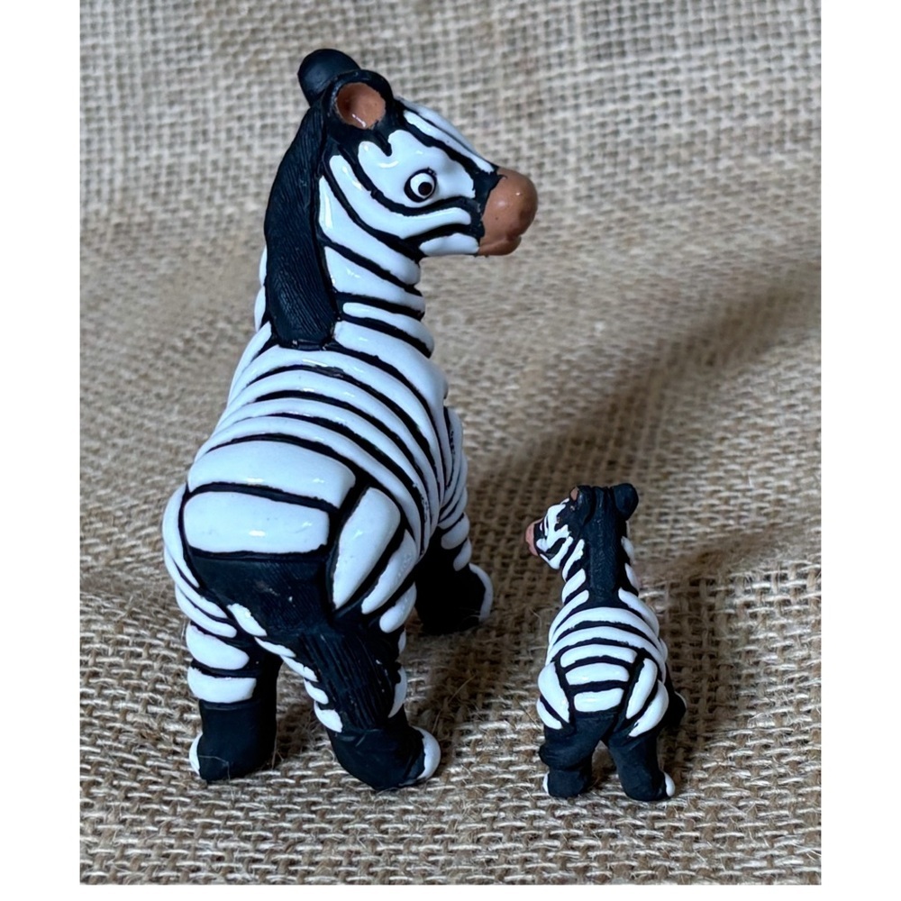Leps Of Peru Zebra Figurine And Miniature Set Art Pottery Handmade Animals - Picture 2 of 7